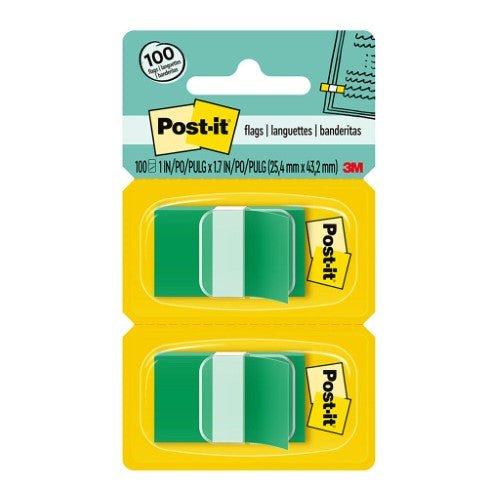 3M Post-it Flags 680-GN2 Twin Pack Green 25x43mm Pkt/60