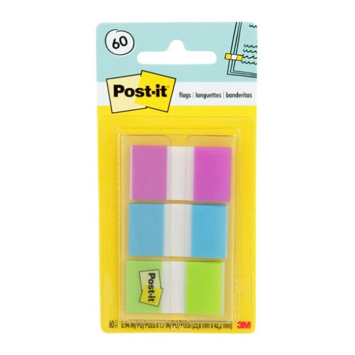 Post-it Flags 680-PBG pack of 3 in Purple, Bright Blue, and Bright Green for easy organization and quick referencing.