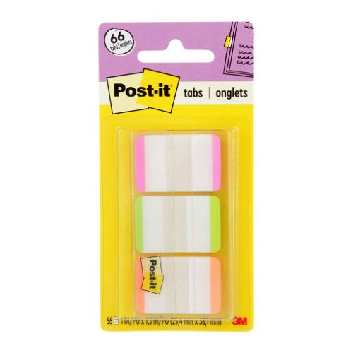 3M Post-it Durable Tabs 686L-PGO 25mm Pink Green Orange 25x38mm  Pkt/66