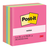 3M Post-it Notes 654-5PK Capetown Collection 76x76mm 100 sheet pads Pkt/5