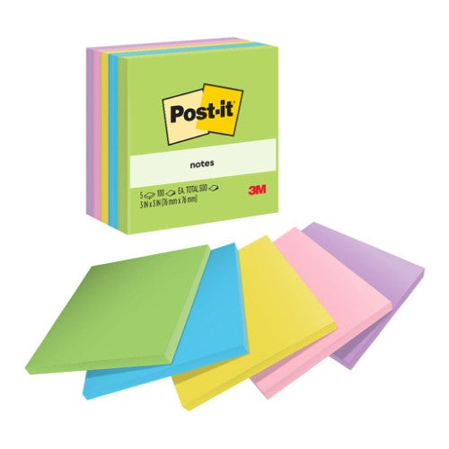 3M Post-it Notes 654-5UC Jaipur Collection 76x76mm 100 sheet pads Pkt/5