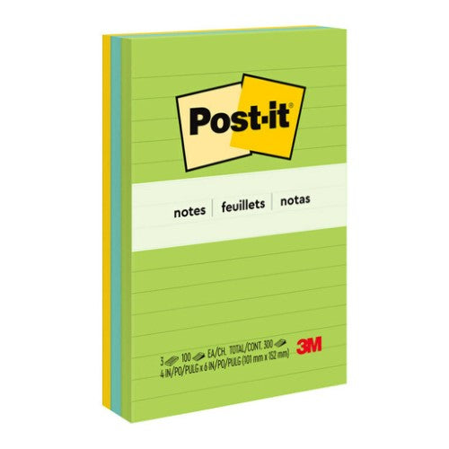 3M Post-it Notes 660-3AU Jaipur Collection Lined 101x152mm Pkt/3