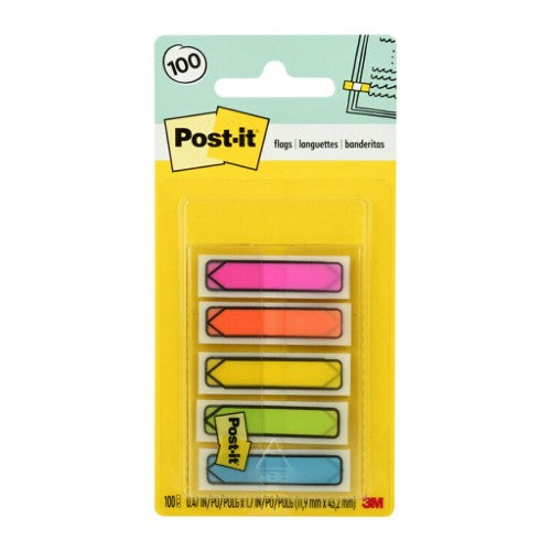 3M Post-it Flags 684-ARR2 Arrow Bright Colours 12x43mm Pkt/100