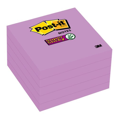 3M Post-it Super Sticky  Notes 654-5SSCG Purple 76x76mm 90 sheet pads Pkt/5