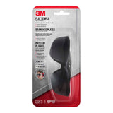 3M Flat Temple Safety Eyewear with grey lenses, anti-scratch, high-impact resistant, designed for comfort with earmuffs.