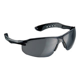 3M Flat Temple Safety Eyewear with grey lenses, designed for comfort, UV protection, and compatibility with earmuffs.
