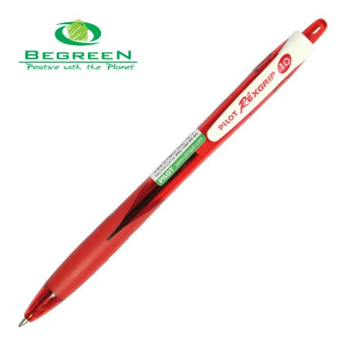 Pilot Begreen Rexgrip Med Red - (Set of 10)