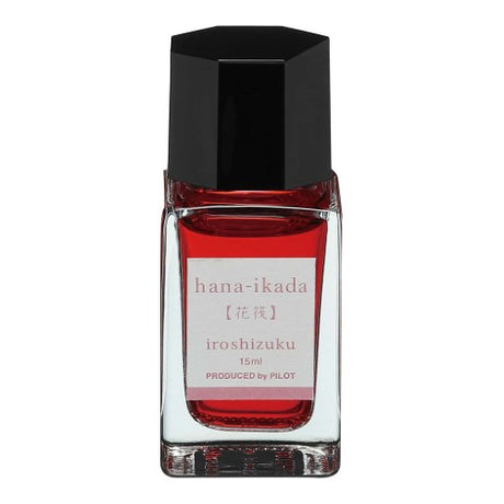 15ml bottle of Pilot Iroshizuku Cherry Blossom Petals ink, featuring vibrant pink hue and elegant glass design.