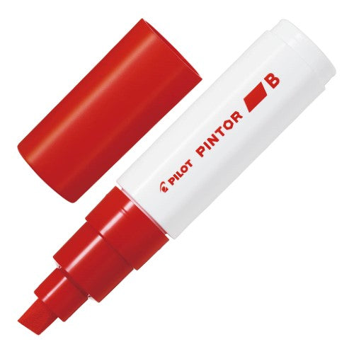 Pilot Pintor Broad Chisel Red Marker- (Set of 6)