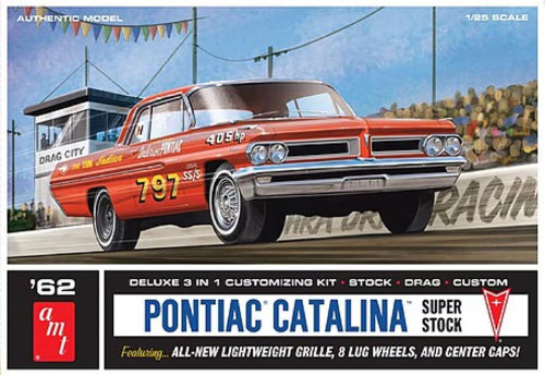 1/25 scale plastic model kit of Pontiac Catalina SupStk, perfect for hobbyists and collectors, featuring detailed assembly instructions.