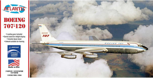 1/139 scale Boeing 707 model kit, perfect for aviation enthusiasts, featuring high-quality plastic and detailed assembly parts.