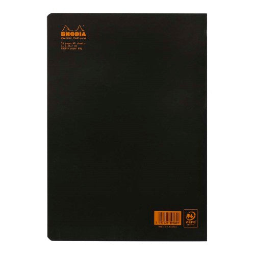 Rhodia Classic Notebook Stapled A4 Lined Black