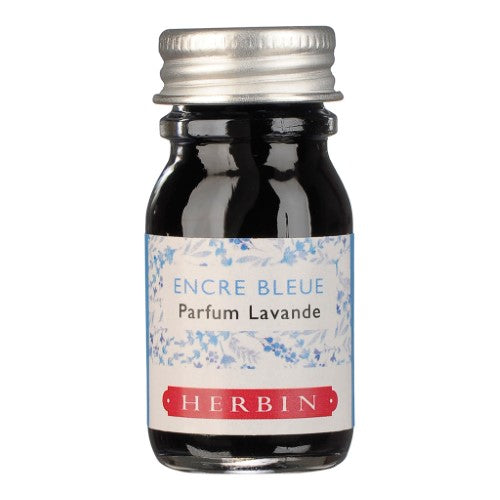 10ml bottle of Herbin Scented Ink in blue, featuring a soothing lavender aroma for a fragrant writing experience.