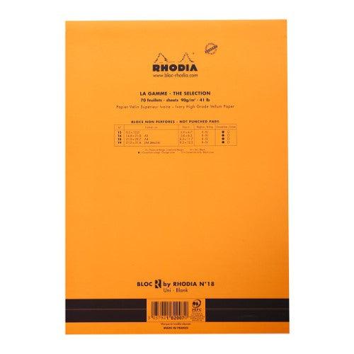 Rhodia le R Pad No. 18 A4 Blank Orange