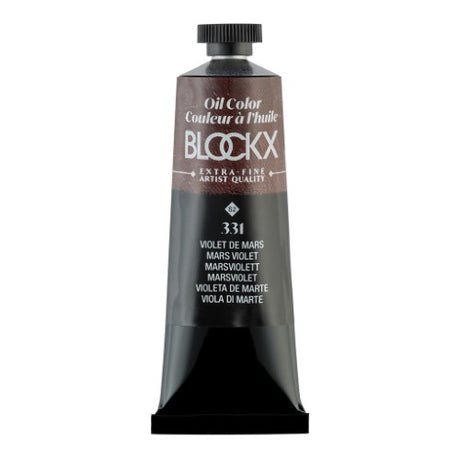 BLOCKX Oil Tube 35ml in Mars Violet, premium oil paint with rich pigments for artistic depth and superior performance.