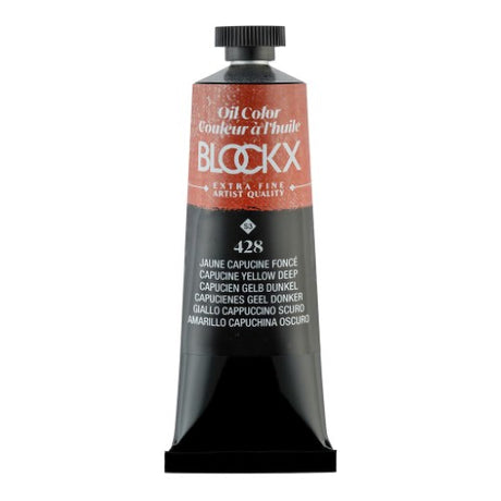 BLOCKX Oil Tube 35ml in Capucine Yellow Deep offers vibrant, semi-opaque pigment for expressive artistry.
