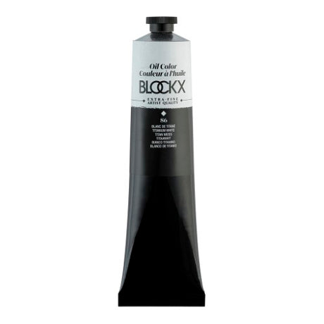 BLOCKX Oil Tube 200ml in 86 Titanium White, a premium, opaque oil paint for vibrant highlights and seamless blending.