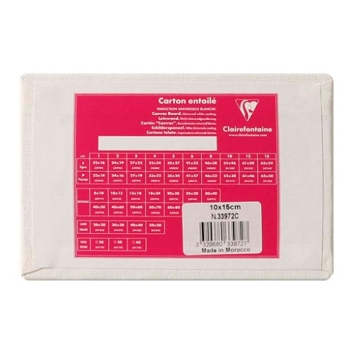 Clairefontaine Canvas Board White 10x15cm