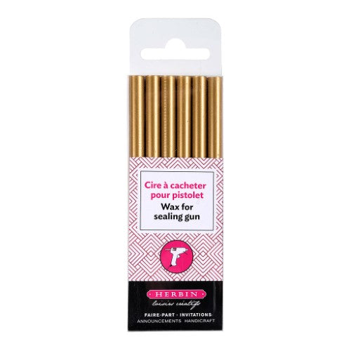 Herbin Wax Gun Sticks Gold, Pack of 6