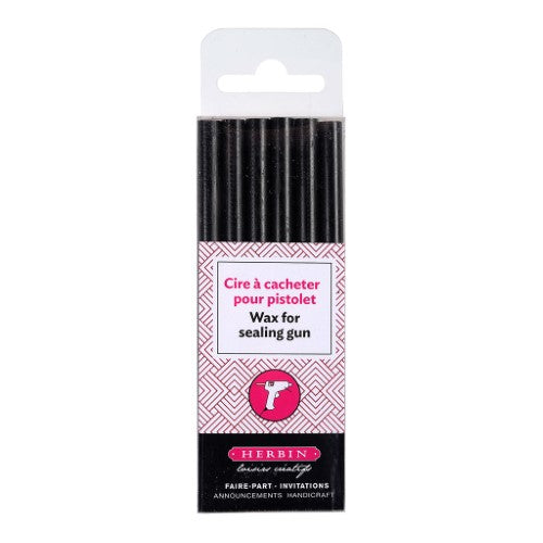 Herbin Wax Gun Sticks Black, Pack of 6