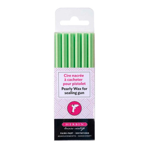 Herbin Wax Gun Sticks Pearly Green, Pack of 6