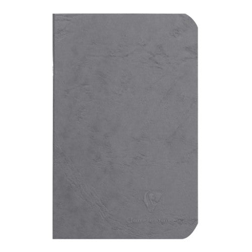 Compact grey notebook with 96 blank pages, perfect for writing and sketching on the go.