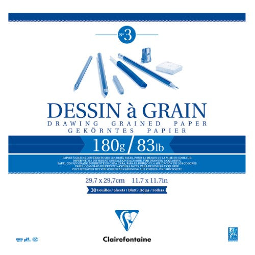 Clairefontaine Drawing Pad Grain 28x28cm 180g 30sh