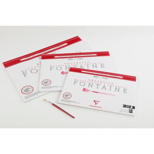 Fontaine Cold Pressed Pad 26x36cm, 300gsm, 10 sheets, ideal for vibrant watercolor art with a light grain texture.