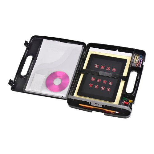 Large black OSC Storage Clipboard with compartments for documents, pens, and a flat writing surface for on-the-go productivity.