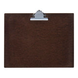 Dark brown A3 hardboard clipboard with metal bulldog clip and wall-hanging hole. Durable writing surface.
