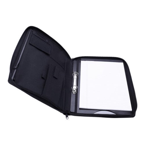 Black OSC Portfolio A4 with ringbinder, zip closure for secure document organization and easy access.