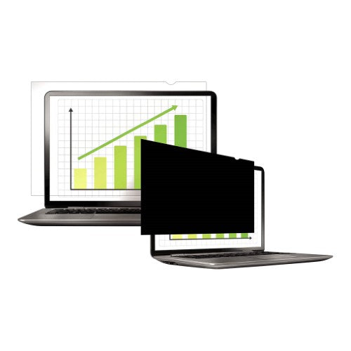 Fellowes PrivaScreen 19-inch privacy filter: darkens side views, crystal-clear front view, easy to attach, reduces glare.