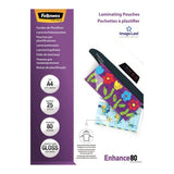 Fellowes Laminating Pouches A4 Gloss 80 Micron Pack 25