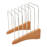 Silver OSC File Rack with 6 slots, swivel design for easy access, folds flat, ideal for organizing office documents.