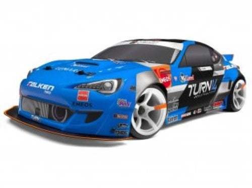 Pre-painted Subaru BRZ body for 1/10 scale drift cars, expertly trimmed and ready to mount for instant style upgrade.