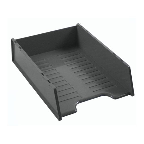 Italplast A4 Letter Tray in Space Grey, designed for organized workspace with deep volume and durable ribbed base.