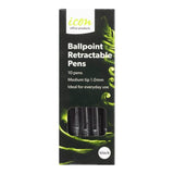 Icon Ballpoint Retractable Pens Medium Black Pack 10