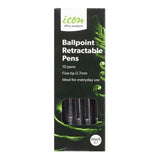 Icon Ballpoint Retractable Pens Fine Black, Pack of 10