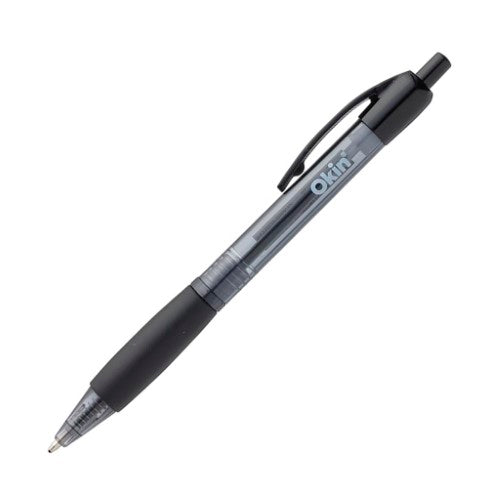 Icon Ballpoint Retractable Pen with Grip Medium Black (Pack of 10)