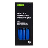 Icon Ballpoint Retractable Pen with Grip Medium Blue (Pack of 10)