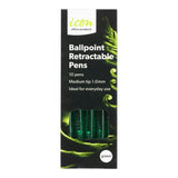 Icon Ballpoint Retractable Pens Medium Green Pack 10