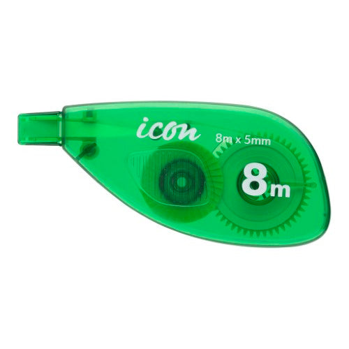 Icon Correction Tape pack of 12, 5mm x 8m, perfect for quick fixes with instant application and a side dispensing mechanism.