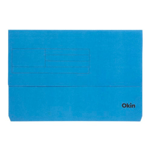 Blue Icon Card Document Wallet FS with expanding gusset for foolscap documents, crafted from durable heavy manilla card.