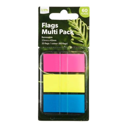 Self-adhesive Icon Pop-up Flags Multi in vibrant colors, perfect for organizing notes and highlighting important information.