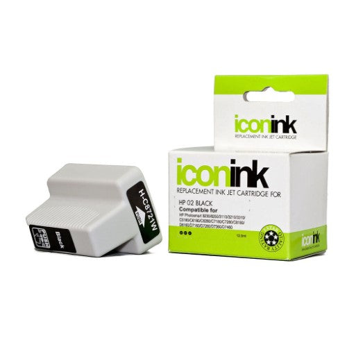 Icon Compatible HP 02 Black Ink Cartridge (C8721WA