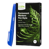 Icon Permanent Marker Pen Style Blue (Pack of 12)