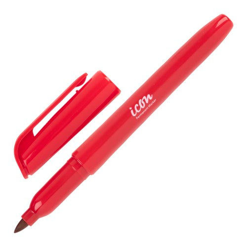 Icon Permanent Marker Pen Style Red (Pack of 12)