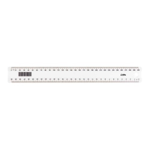 Pack of 25 Icon White 30cm rulers with dual measurements for precise lines and versatile use in school or office.