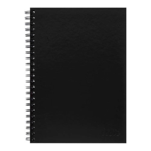 Icon Spiral Notebook A4 Hard Cover Black 200 pg  (Pack of 3)