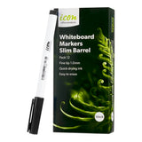 Icon Whiteboard Marker Slim Barrel Fine Tip Black (Pack of 12)